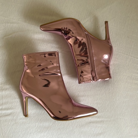Pink Reflective Stiletto Booties - Picture 3 of 3